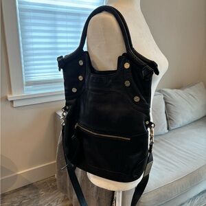 Foley & Corrina Black Leather Tote Bag